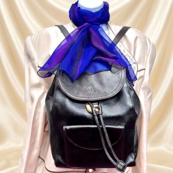Didier Lamarthe Handbags - France Made Didier Lamarthe Back Pack Dark Chocolate Brown + FREE Chiffon Scarf